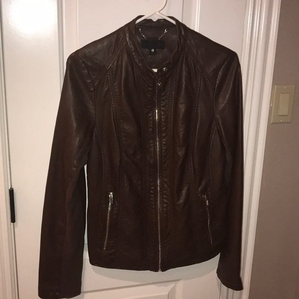 Worthington full zip faux leather jacket